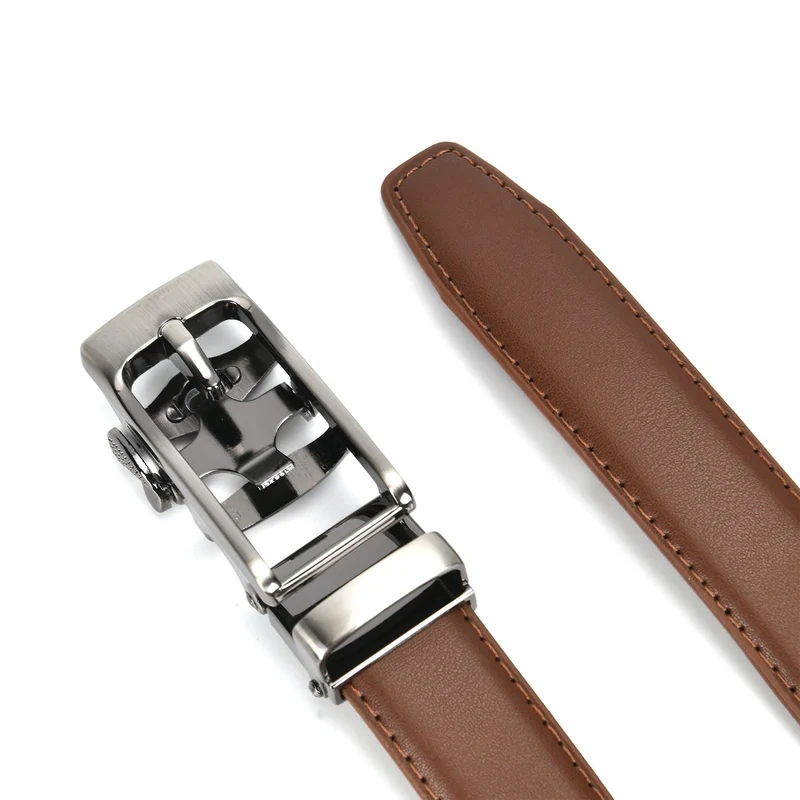 Automatik-Schnallen Ledergürtel - Klassisch Unisex, Rot