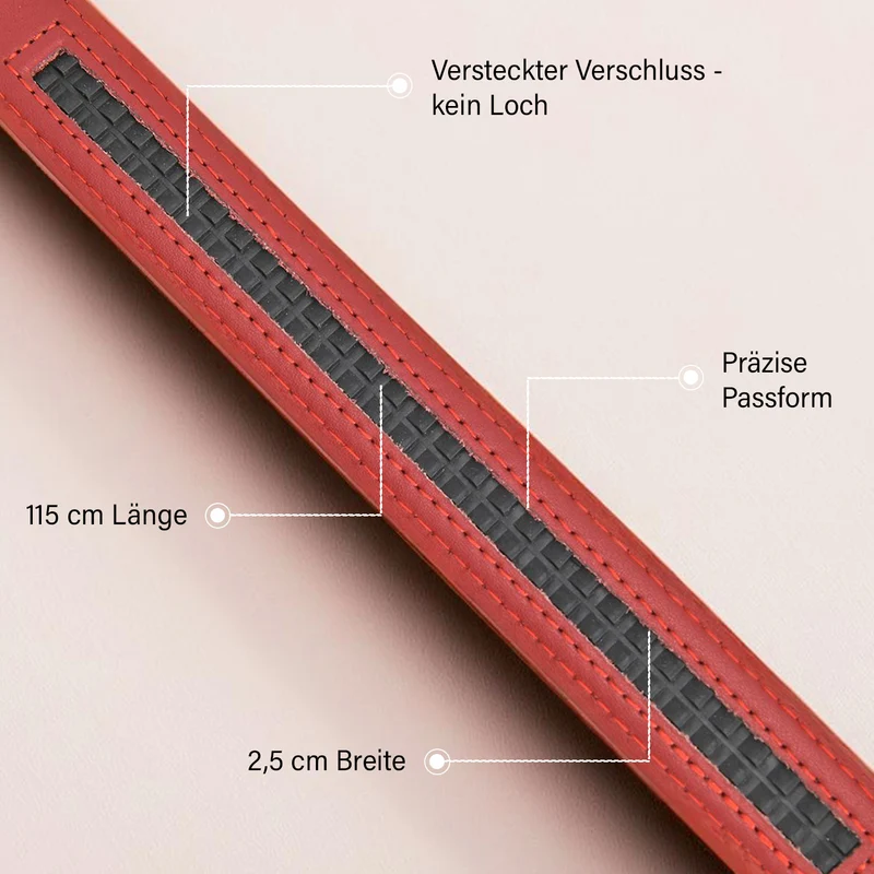 Automatik-Schnallen Ledergürtel - Klassisch Unisex, Rot