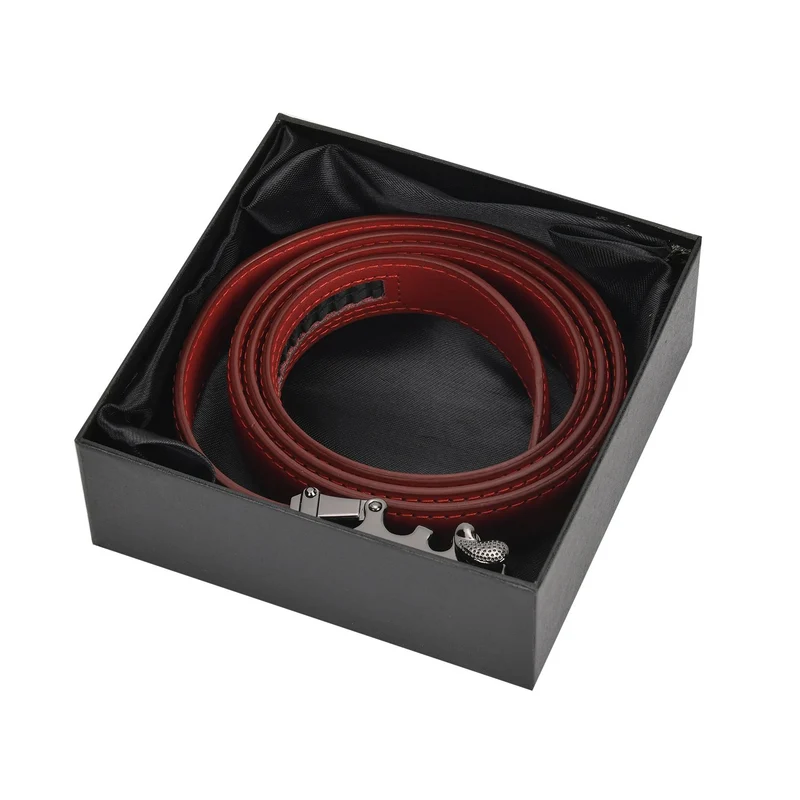 Automatik-Schnallen Ledergürtel - Klassisch Unisex, Rot