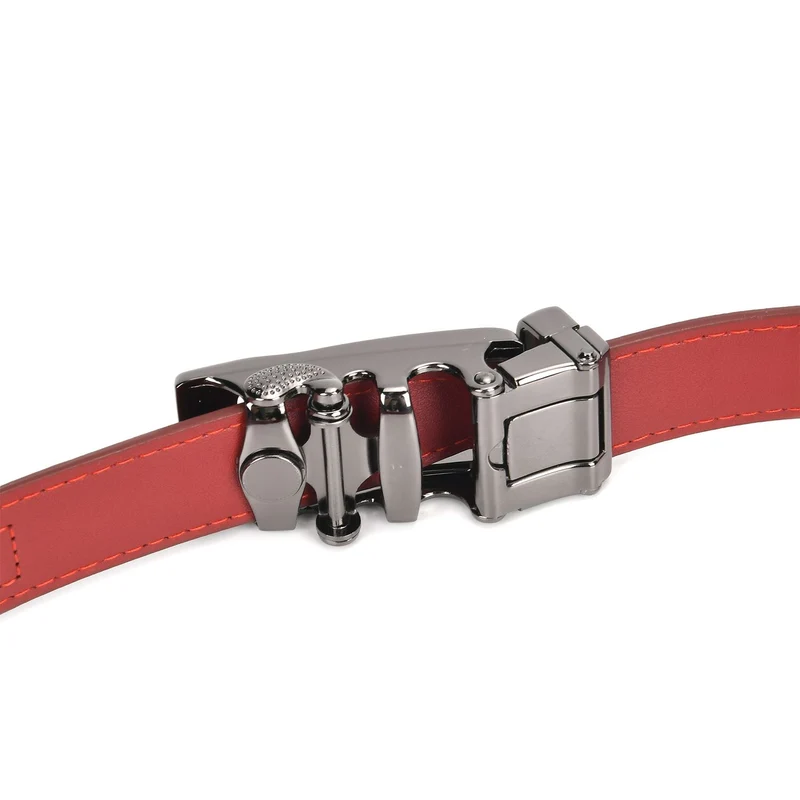 Automatik-Schnallen Ledergürtel - Klassisch Unisex, Rot