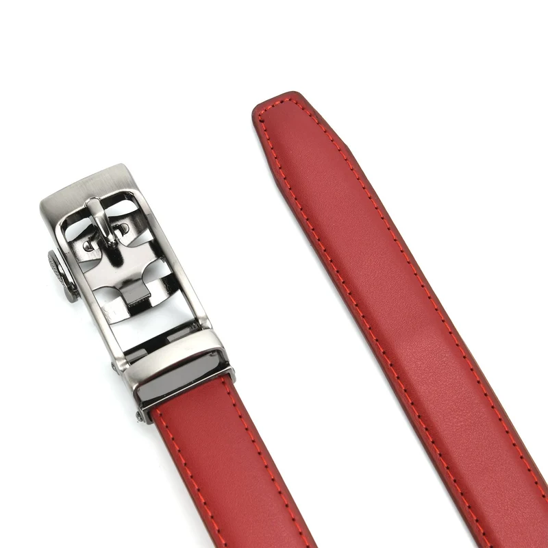 Automatik-Schnallen Ledergürtel - Klassisch Unisex, Rot