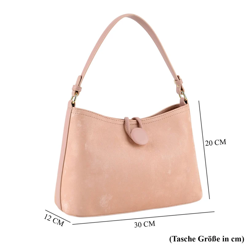 Crossbody Taschen Set 2 teilig mit Reißverschlussfach und Innenfach 30 x 12 x 20 cm, Rosa