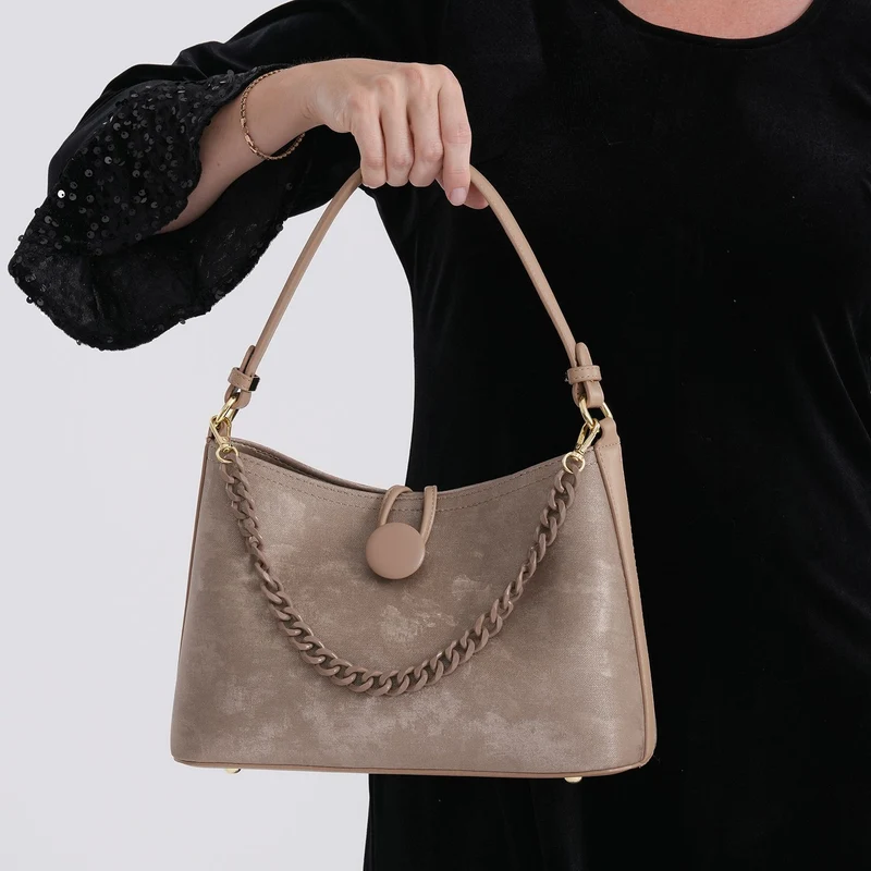 Crossbody Taschen Set 2 teilig mit Reißverschlussfach und Innenfach 30 x 12 x 20 cm, Rosa