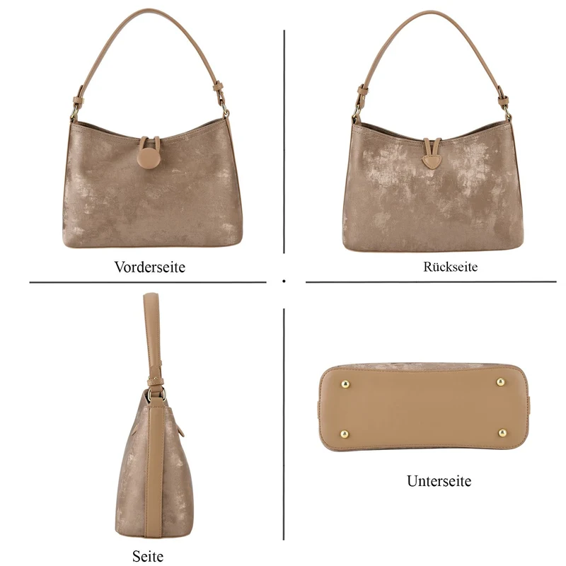 Crossbody Taschen Set 2 teilig mit Reißverschlussfach und Innenfach 30 x 12 x 20 cm, Rosa