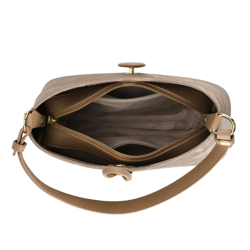 Crossbody Taschen Set 2 teilig mit Reißverschlussfach und Innenfach 30 x 12 x 20 cm, Rosa
