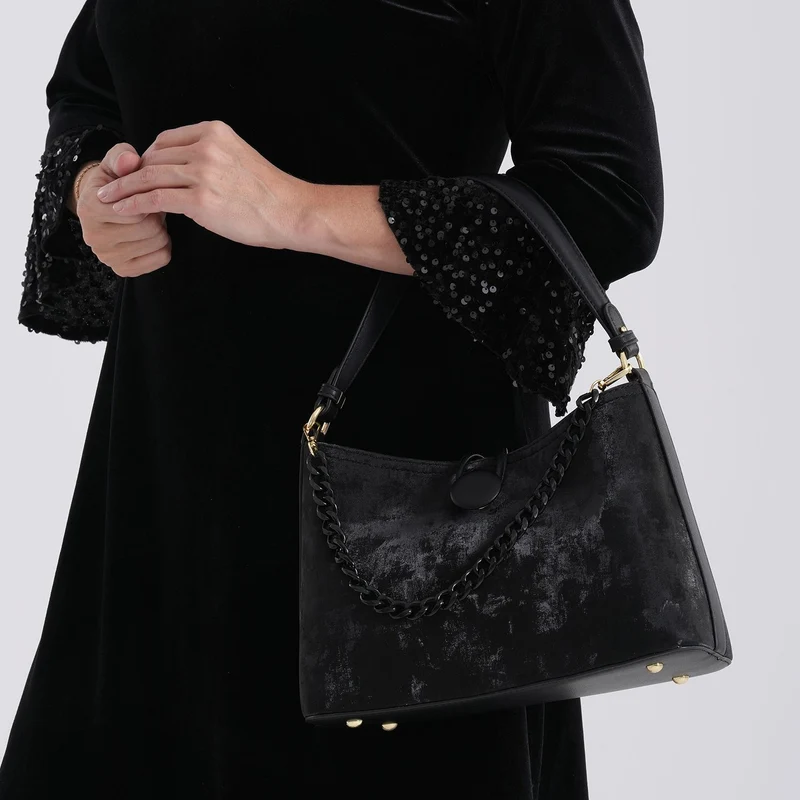 Crossbody Taschen Set 2 teilig mit Reißverschlussfach und Innenfach 30 x 12 x 20 cm, Rosa