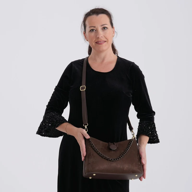 Crossbody Taschen Set 2 teilig mit Reißverschlussfach und Innenfach 30 x 12 x 20 cm, Rosa