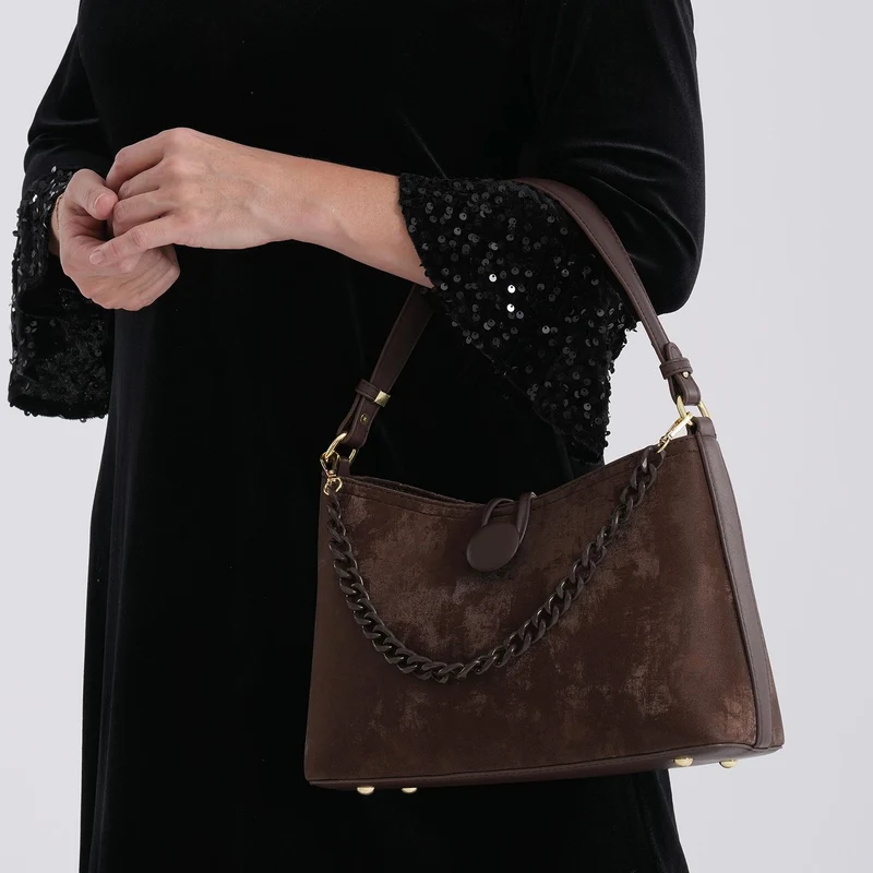 Crossbody Taschen Set 2 teilig mit Reißverschlussfach und Innenfach 30 x 12 x 20 cm, Rosa