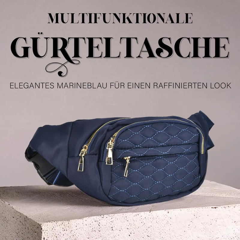 Multifunktionale RFID-geschützte Nylon Gürteltasche mit Schnellverschluss, 36x4x13cm, Rosa
