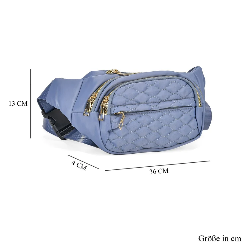 Multifunktionale RFID-geschützte Nylon Gürteltasche mit Schnellverschluss, 36x4x13cm, Rosa