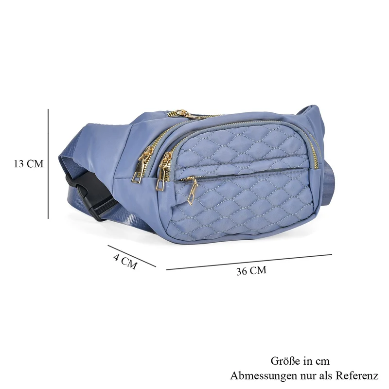 Multifunktionale RFID-geschützte Nylon Gürteltasche mit Schnellverschluss, 36x4x13cm, Rosa