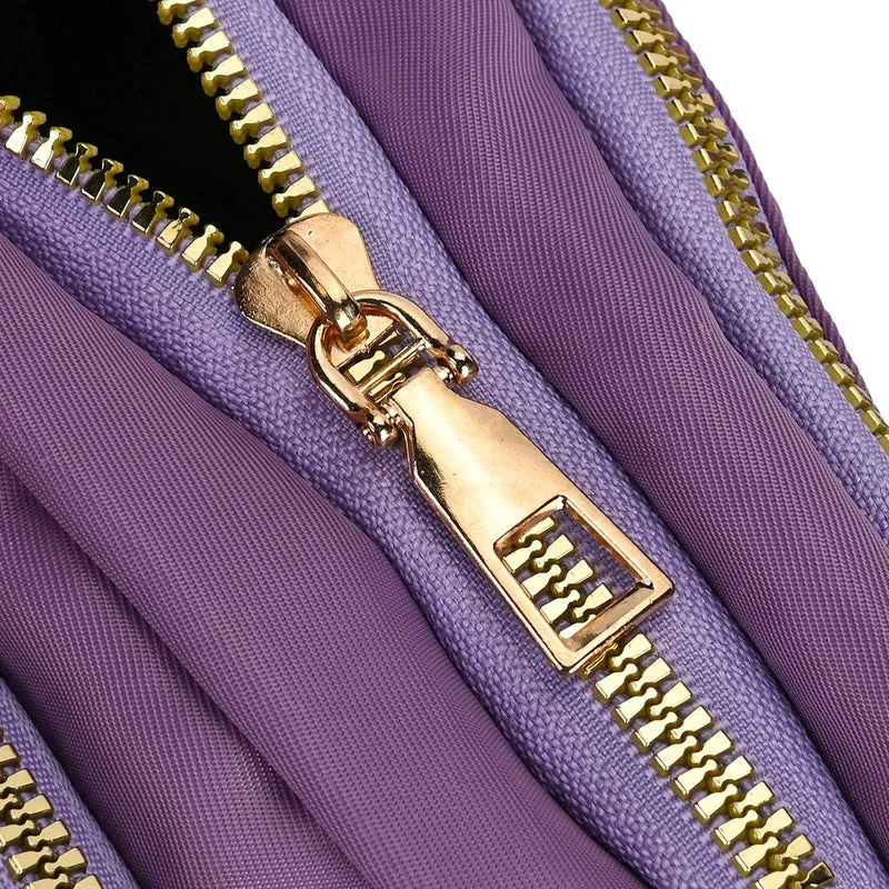 Multifunktionale RFID-geschützte Nylon Gürteltasche mit Schnellverschluss, 36x4x13cm, Rosa