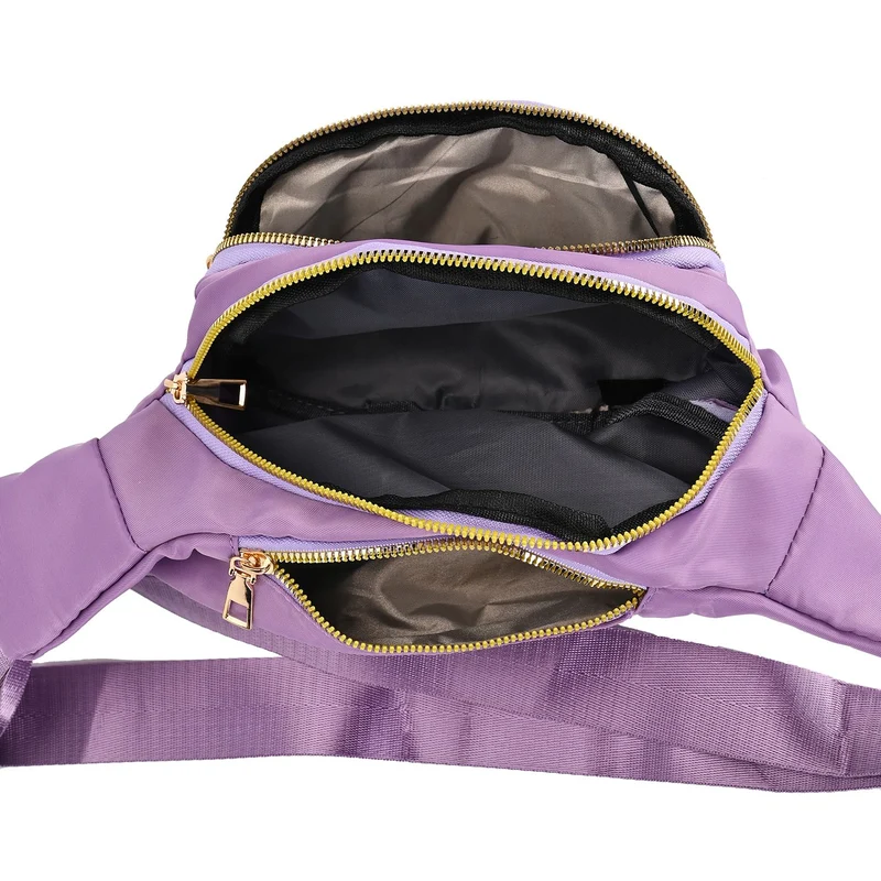 Multifunktionale RFID-geschützte Nylon Gürteltasche mit Schnellverschluss, 36x4x13cm, Rosa