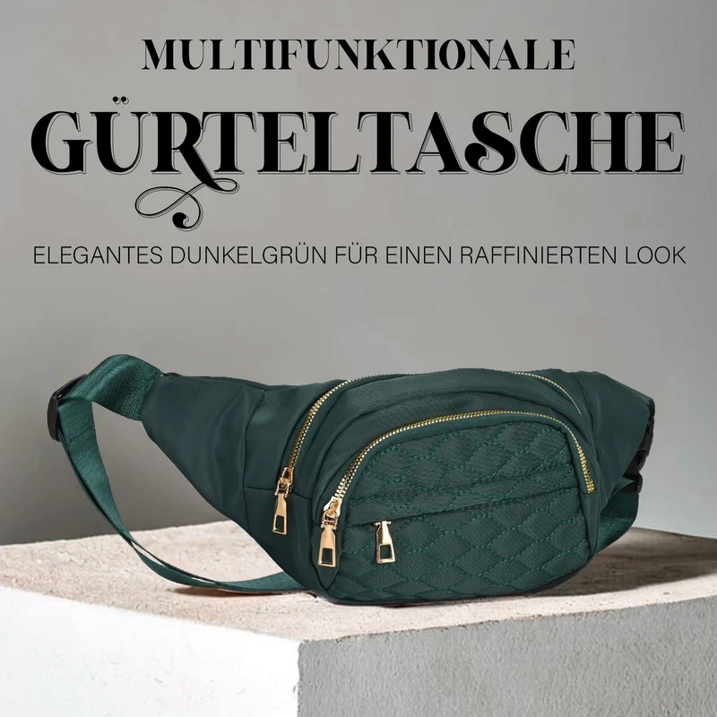 Multifunktionale RFID-geschützte Nylon Gürteltasche mit Schnellverschluss, 36x4x13cm, Rosa