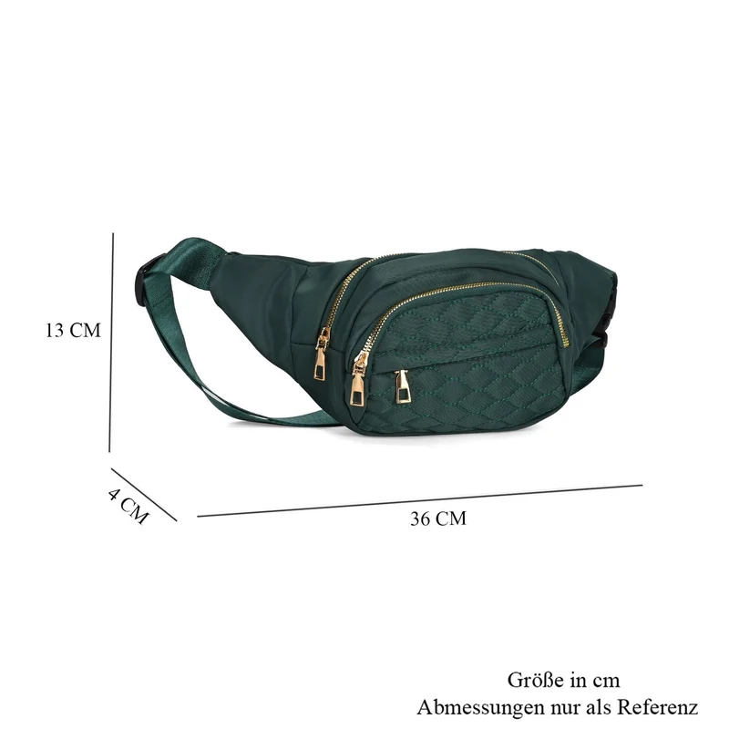 Multifunktionale RFID-geschützte Nylon Gürteltasche mit Schnellverschluss, 36x4x13cm, Rosa