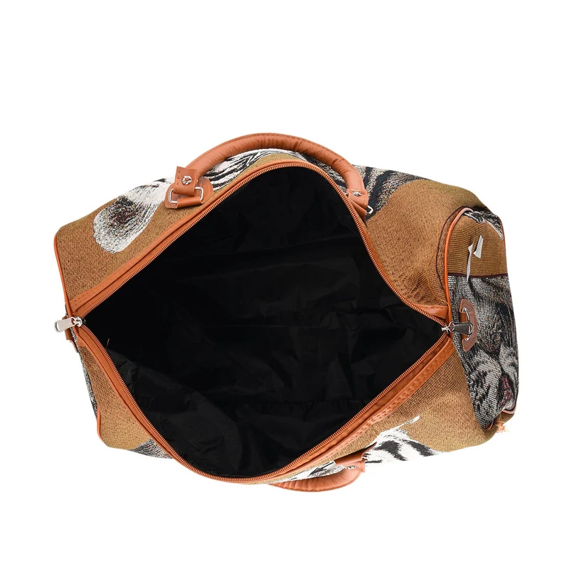 Elefantenmuster Reisetasche, geräumiges Design mit Reißverschlussfach, verstellbarer Schultergurt 120 cm, 45 x 23 x 27 cm