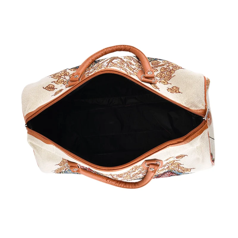 Elefantenmuster Reisetasche, geräumiges Design mit Reißverschlussfach, verstellbarer Schultergurt 120 cm, 45 x 23 x 27 cm