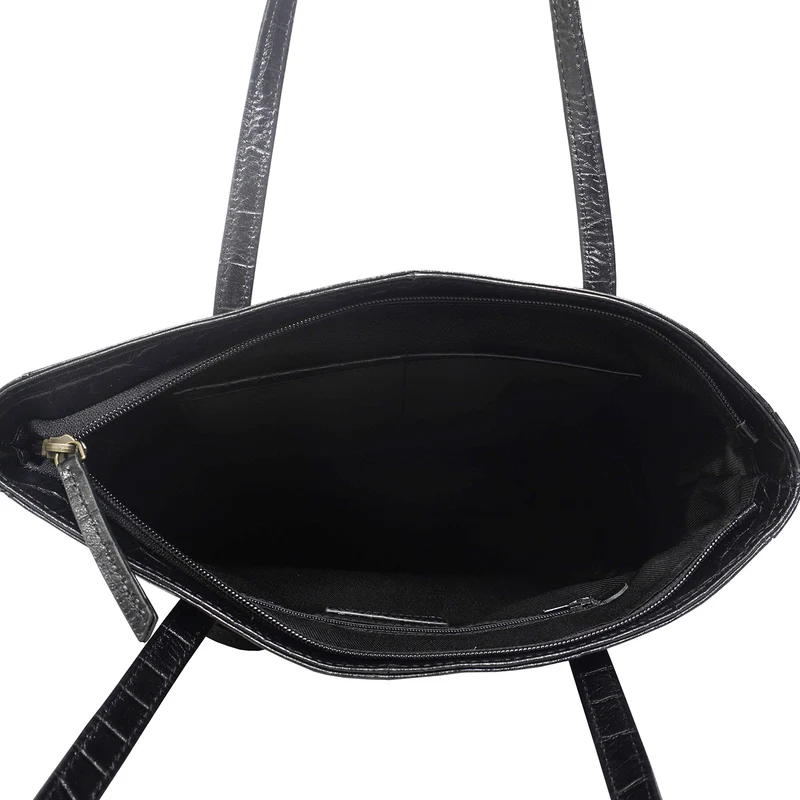 Assots London Julia, krokogeprägt echtes Leder Tote Tashe - Größe: 35x24x6cm, senf