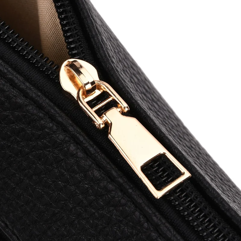Crossbody-Tasche mit mehreren Reißverschlussfächern, gemustertem Schulterriemen, 23x26 cm, Braun