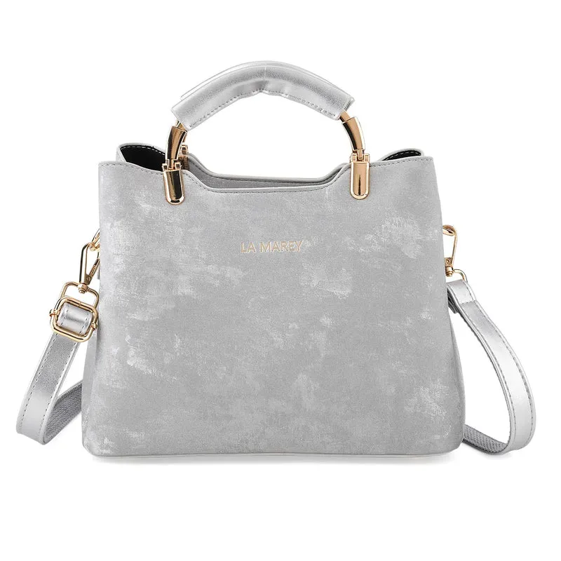 LA MAREY Satchel Tasche mit Reißverschlussfächern und verstellbarem Schulterriemen 25 x 20 x 11 cm Khaki