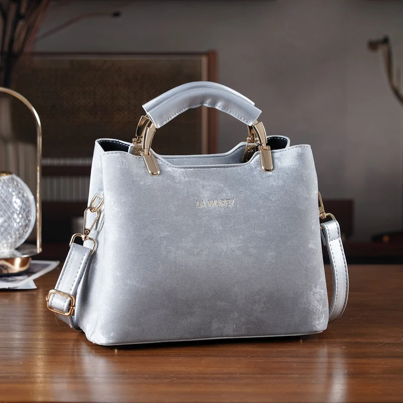 LA MAREY Satchel Tasche mit Reißverschlussfächern und verstellbarem Schulterriemen 25 x 20 x 11 cm Khaki