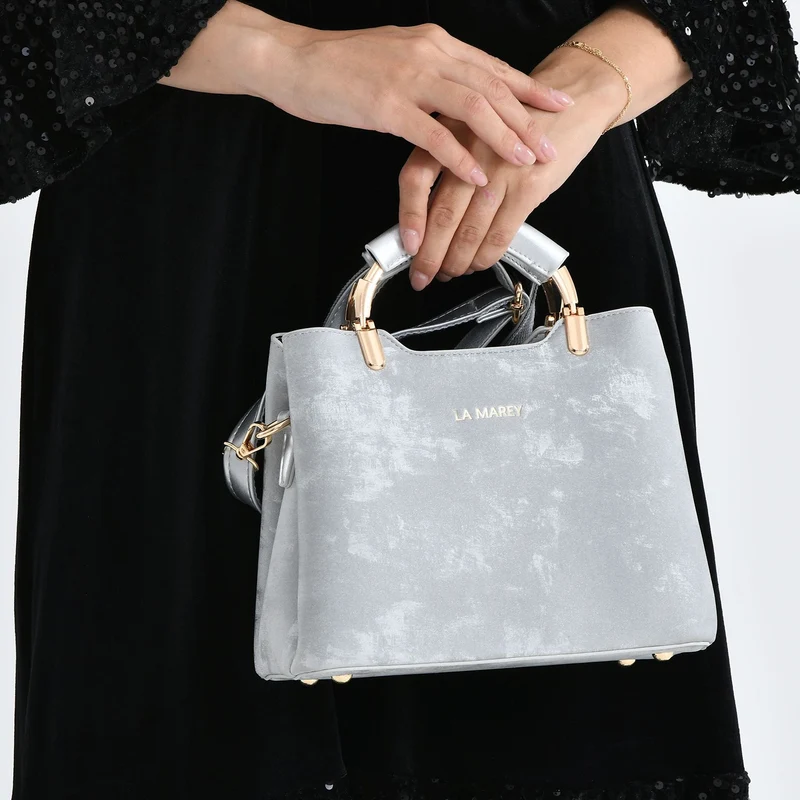 LA MAREY Satchel Tasche mit Reißverschlussfächern und verstellbarem Schulterriemen 25 x 20 x 11 cm Khaki