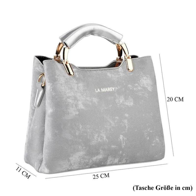 LA MAREY Satchel Tasche mit Reißverschlussfächern und verstellbarem Schulterriemen 25 x 20 x 11 cm Khaki