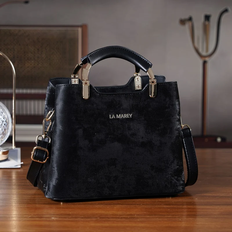 LA MAREY Satchel Tasche mit Reißverschlussfächern und verstellbarem Schulterriemen 25 x 20 x 11 cm Khaki