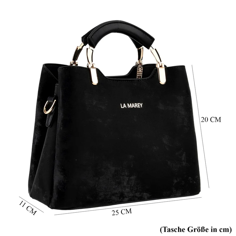 LA MAREY Satchel Tasche mit Reißverschlussfächern und verstellbarem Schulterriemen 25 x 20 x 11 cm Khaki