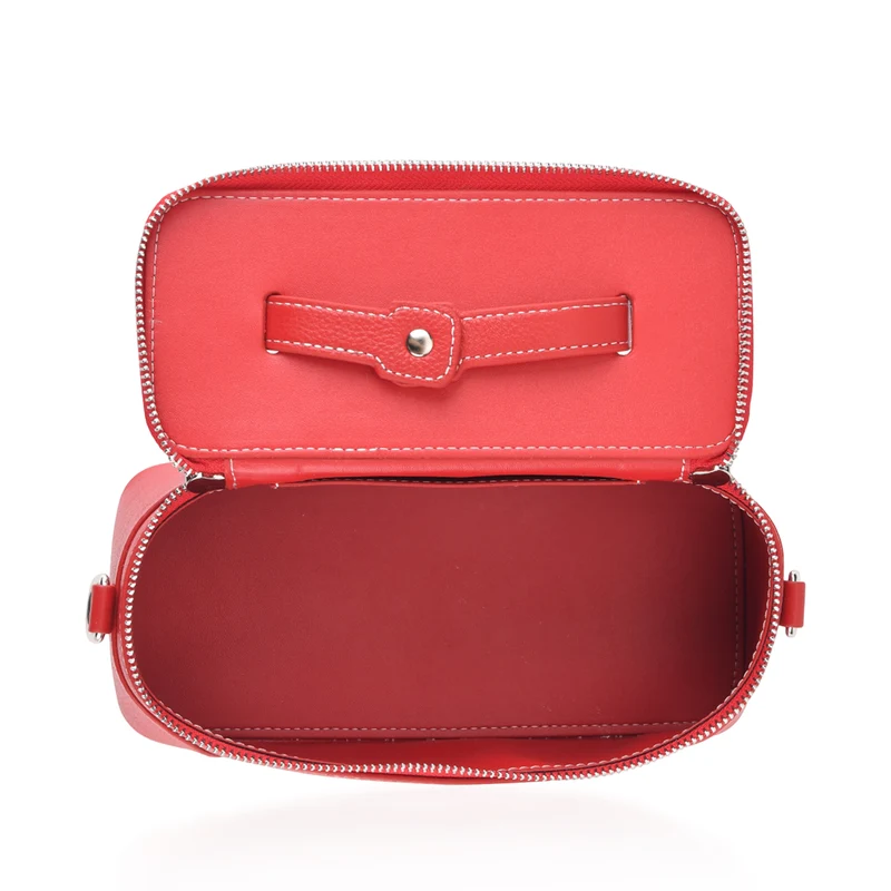 Echtleder City Crossbody-Tasche mit Tragegriff, Braun, 23.5x12x10 cm