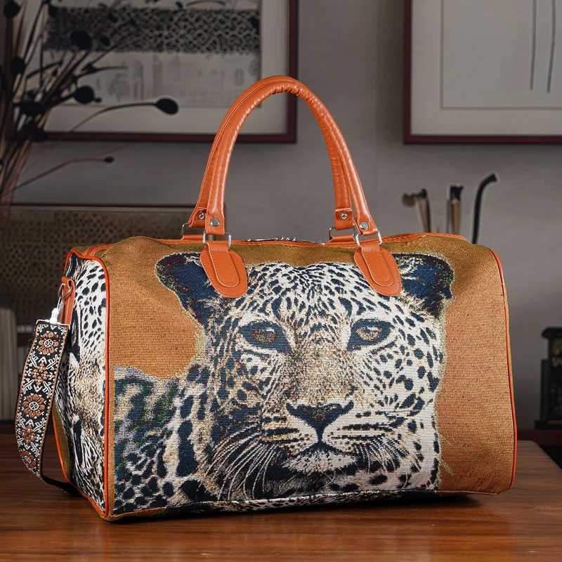 Weekender-Tasche mit Blumenmuster, 45x23x27 cm, Elefant