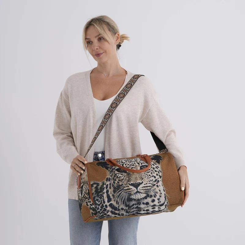 Weekender-Tasche mit Blumenmuster, 45x23x27 cm, Elefant