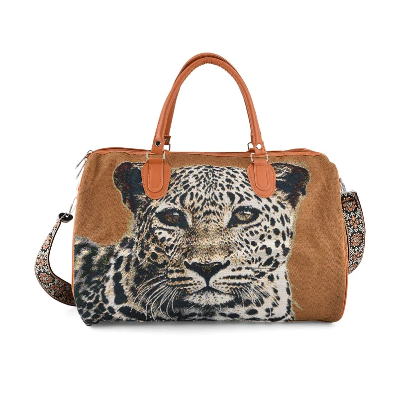 Weekender-Tasche mit Blumenmuster, 45x23x27 cm, Elefant