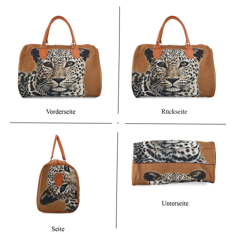 Weekender-Tasche mit Blumenmuster, 45x23x27 cm, Elefant