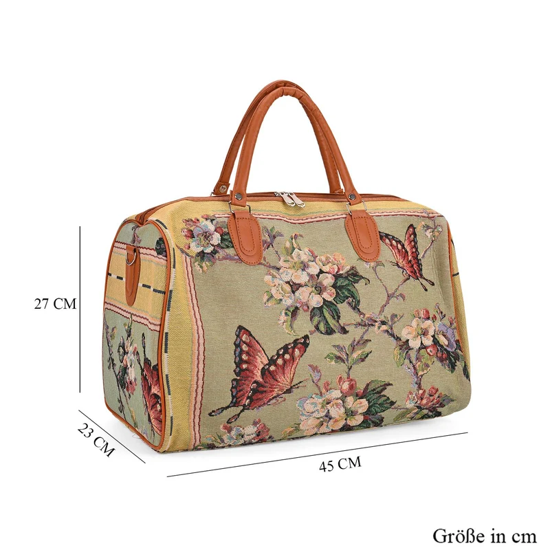 Weekender-Tasche mit Blumenmuster, 45x23x27 cm, Elefant