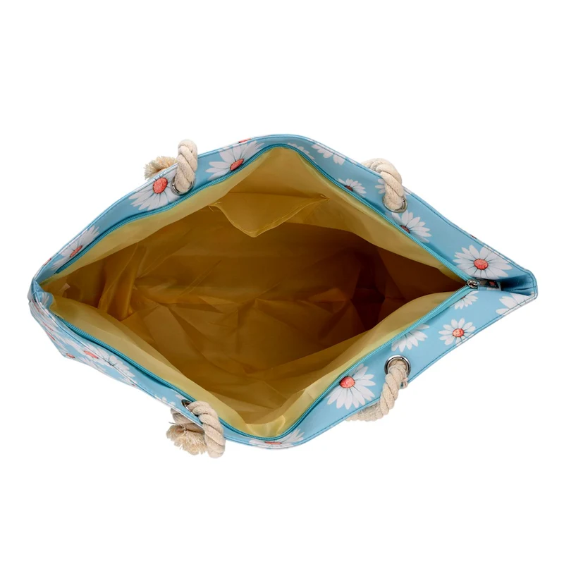 2er Set Sommertaschen, Blumenprint, 56 x 36 x 16 cm, Münzbeutel 15 x 12 cm, Prilblume