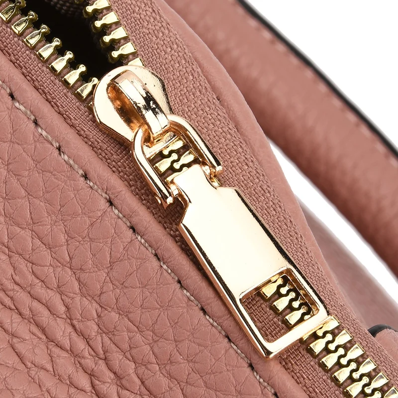 Crossbody-Tasche mit Mehrfachfächern, Kunstleder, 25 x 9 x 18 cm, Rosa