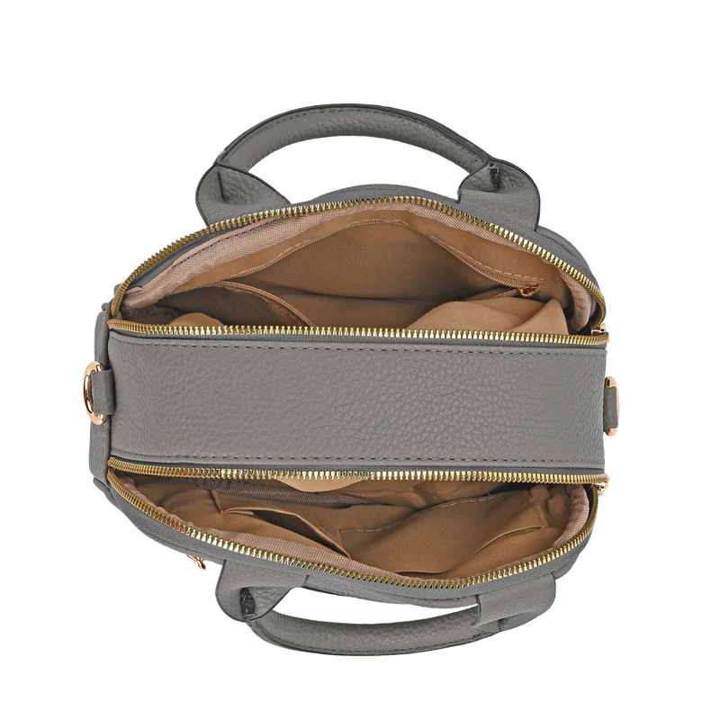 Crossbody-Tasche mit Mehrfachfächern, Kunstleder, 25 x 9 x 18 cm, Rosa