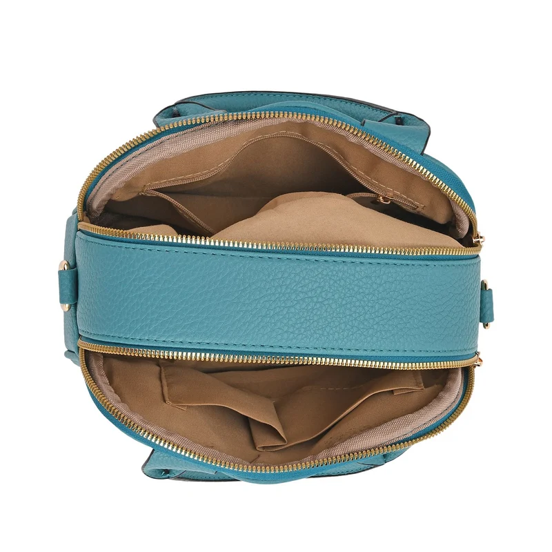 Crossbody-Tasche mit Mehrfachfächern, Kunstleder, 25 x 9 x 18 cm, Rosa