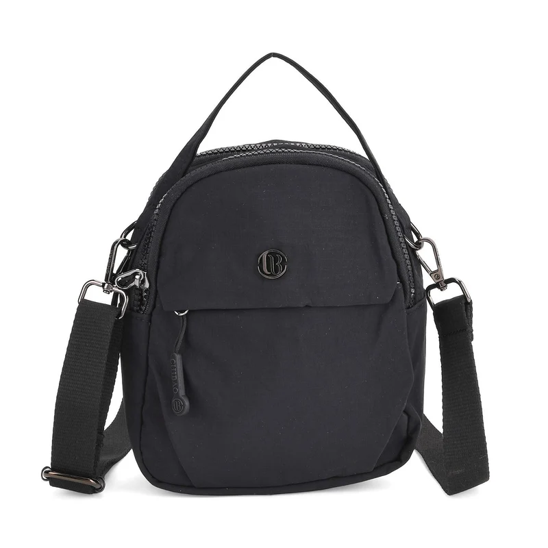Praktische Nylon-Crossbody-Bag mit mehreren Fächern, ca. 17x21x8 cm, Rot