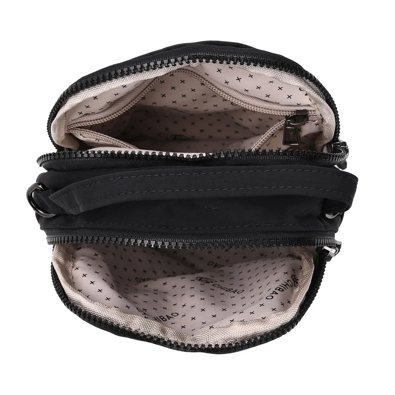 Praktische Nylon-Crossbody-Bag mit mehreren Fächern, ca. 17x21x8 cm, Rot