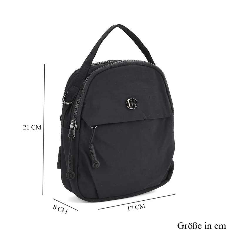 Praktische Nylon-Crossbody-Bag mit mehreren Fächern, ca. 17x21x8 cm, Rot