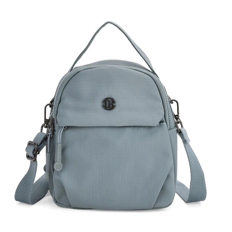 Praktische Nylon-Crossbody-Bag mit mehreren Fächern, ca. 17x21x8 cm, Rot