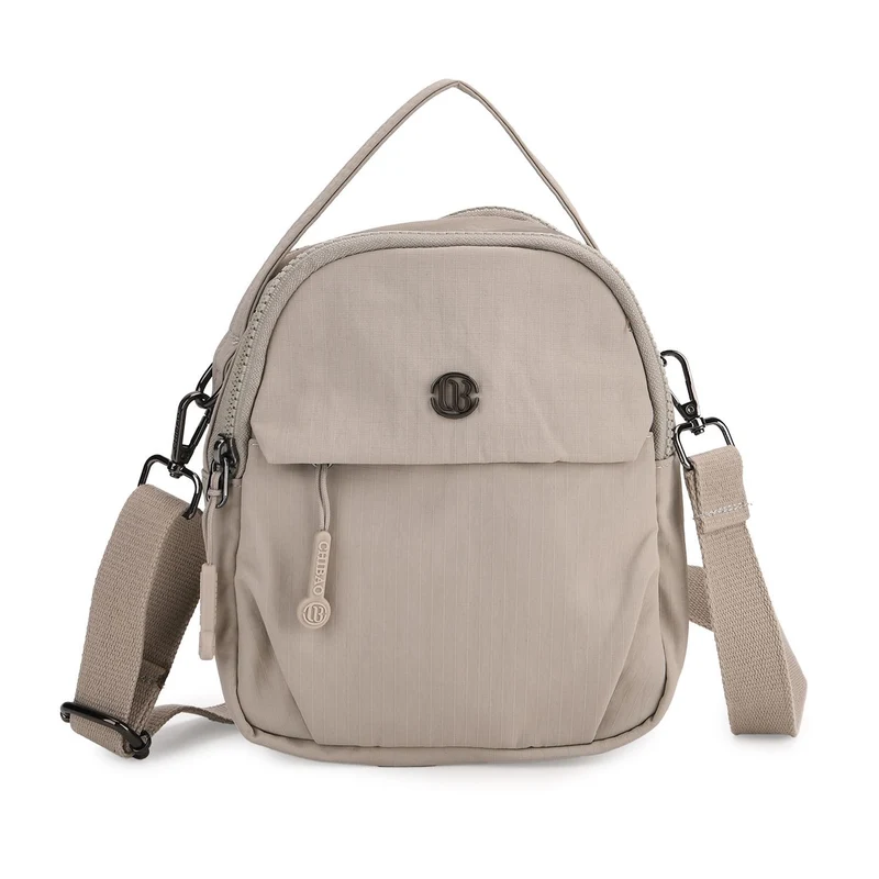 Praktische Nylon-Crossbody-Bag mit mehreren Fächern, ca. 17x21x8 cm, Rot