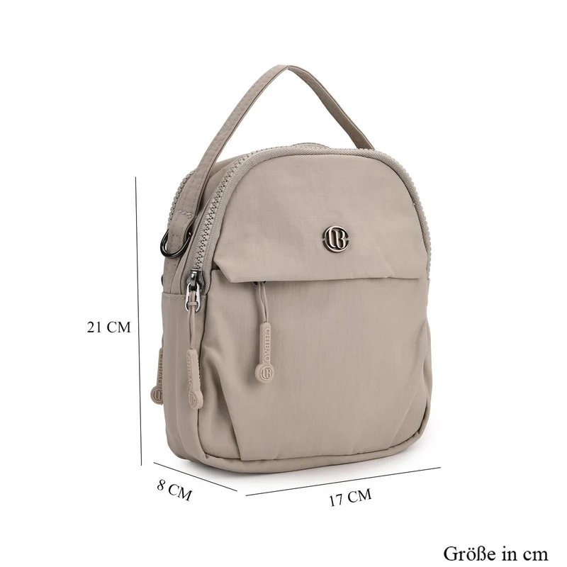 Praktische Nylon-Crossbody-Bag mit mehreren Fächern, ca. 17x21x8 cm, Rot