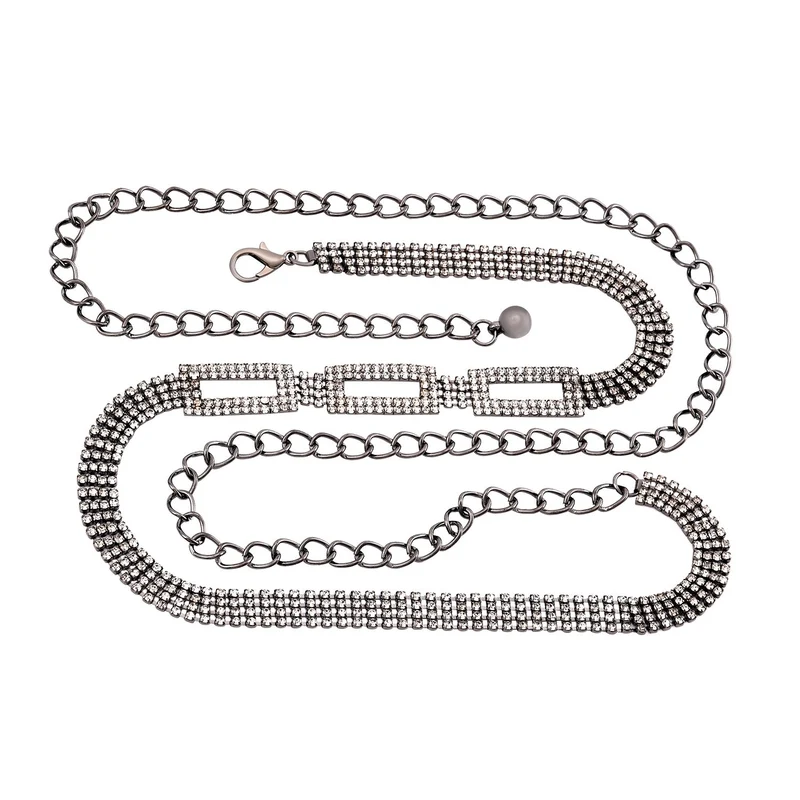 Kristall Gürtel ,100% Glaskristall und Metall, L130cm, 60g, silber