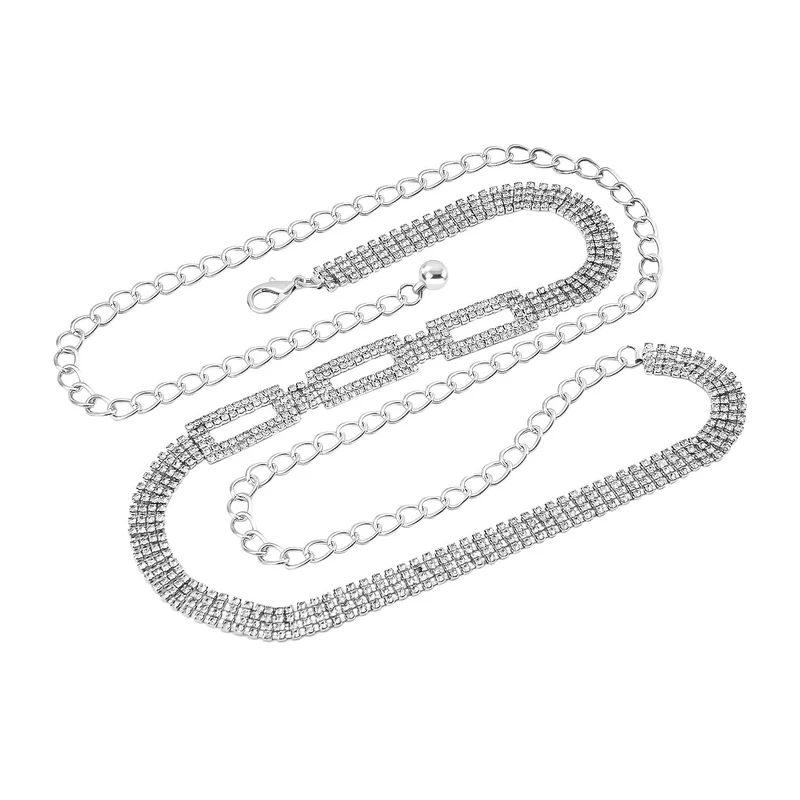Kristall Gürtel ,100% Glaskristall und Metall, L130cm, 60g, silber