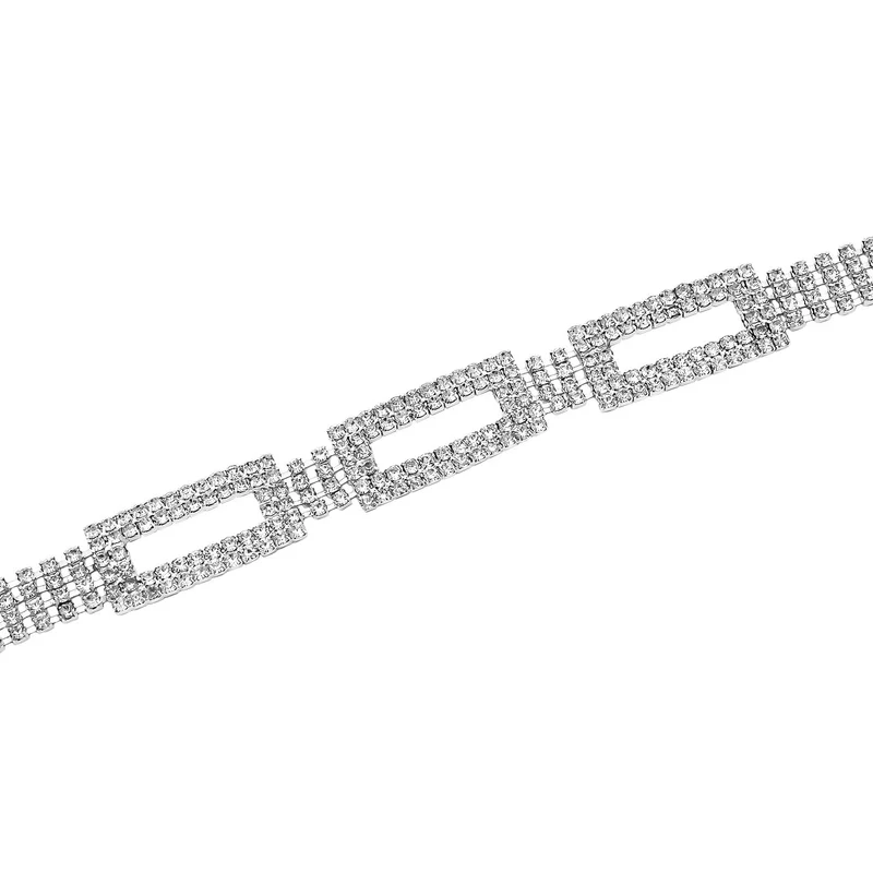 Kristall Gürtel ,100% Glaskristall und Metall, L130cm, 60g, silber