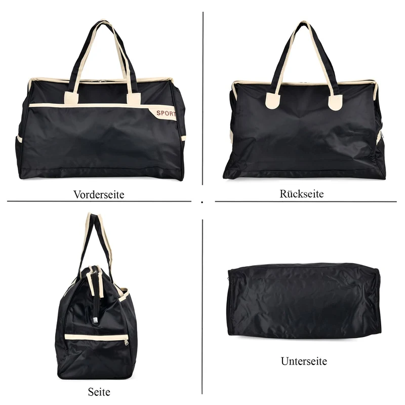 Elegante Nylon-Reisetasche mit Großem Stauraum, Größe: 48 x 22 x 29 cm, Burgunderrot