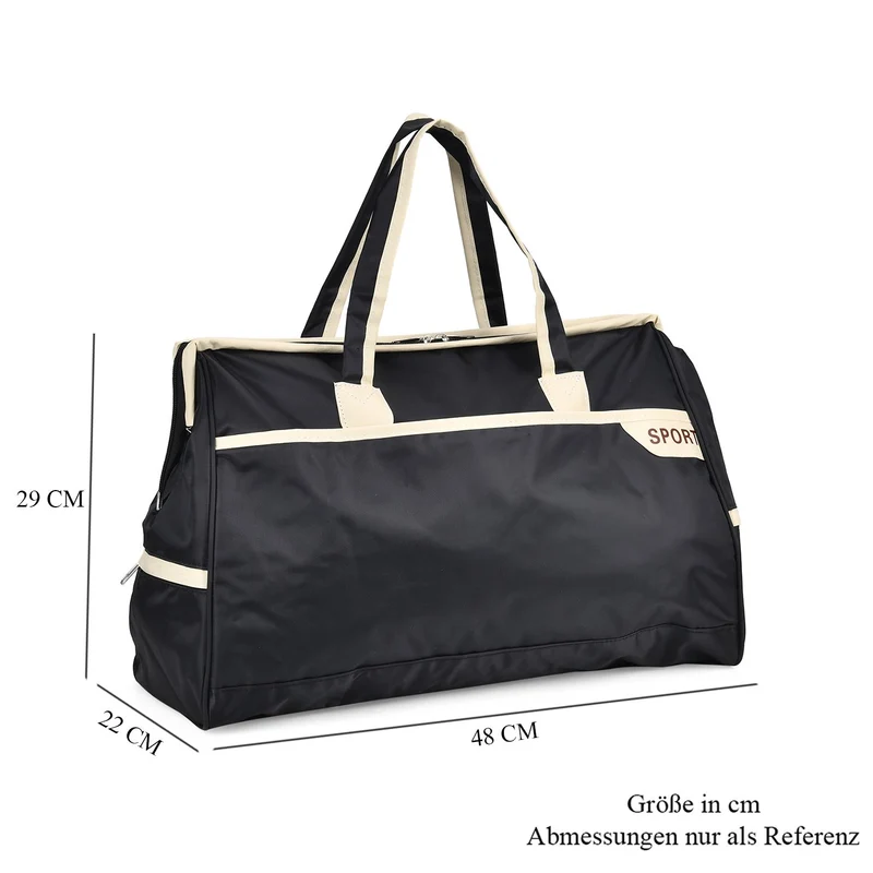 Elegante Nylon-Reisetasche mit Großem Stauraum, Größe: 48 x 22 x 29 cm, Burgunderrot